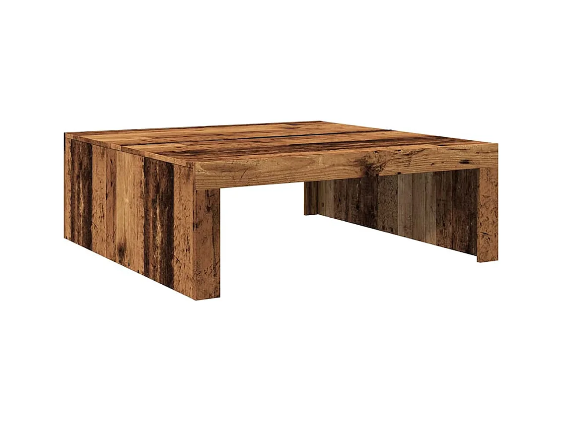 Table basse vieux bois 100x100x35 cm bois d'ingénierie