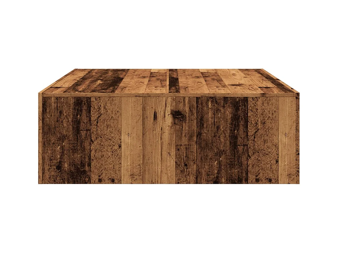 Table basse vieux bois 100x100x35 cm bois d'ingénierie