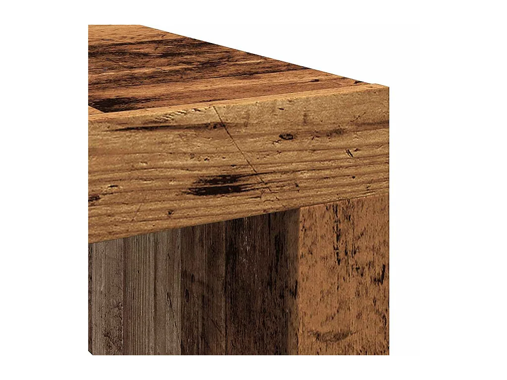 Table basse vieux bois 100x100x35 cm bois d'ingénierie