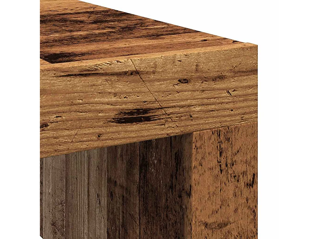 Table basse vieux bois 100x100x35 cm bois d'ingénierie