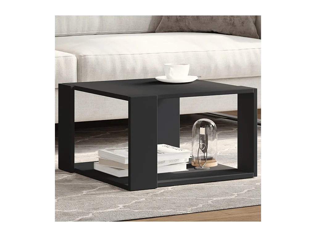 Table basse noir 51,5x51,5x30 cm bois d'ingénierie