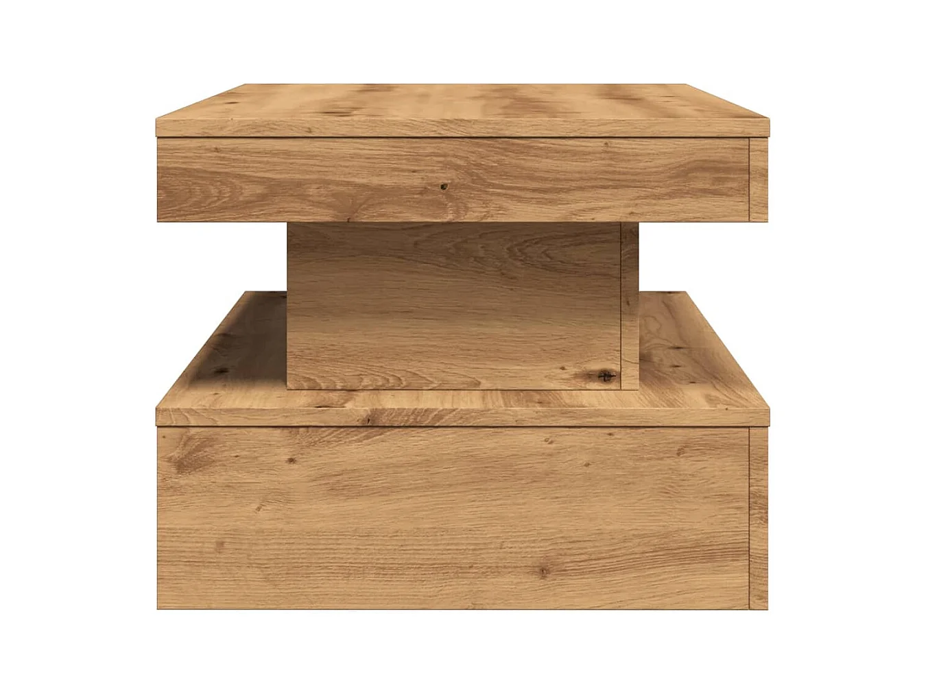 Table basse avec lumières LED chêne artisanal 90x50x40 cm
