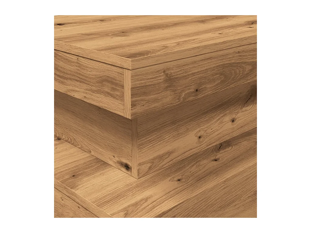 Table basse avec lumières LED chêne artisanal 90x50x40 cm