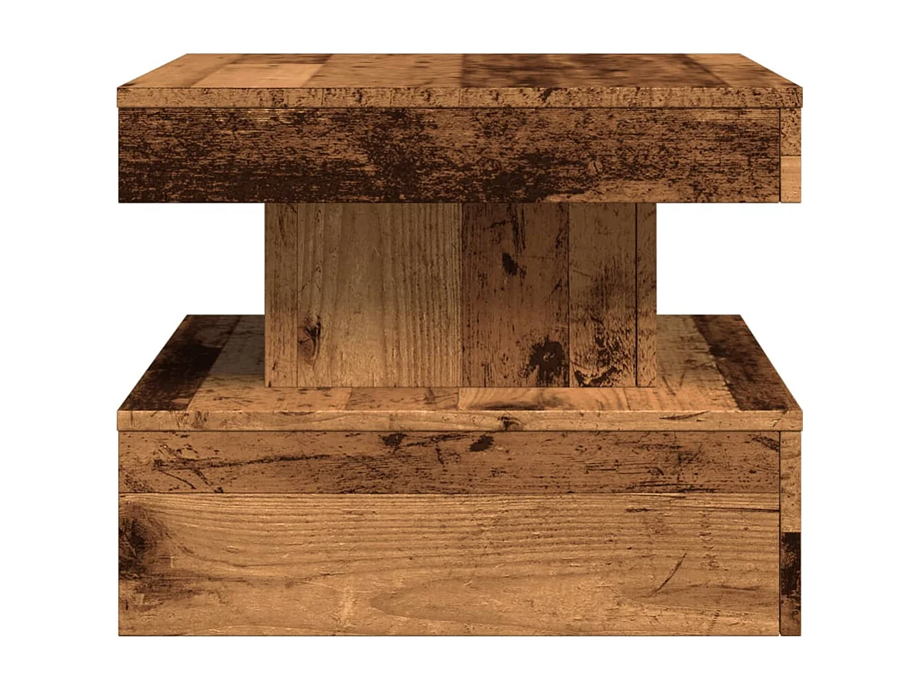 Couchtisch mit LED-Leuchten Altholz-Optik 50x50x40 cm