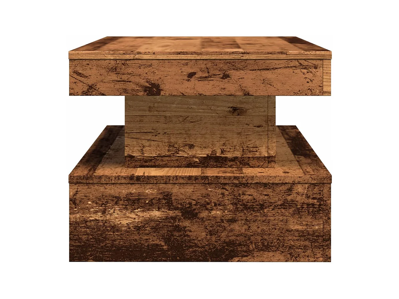 Table basse avec lumières LED vieux bois 90x50x40 cm