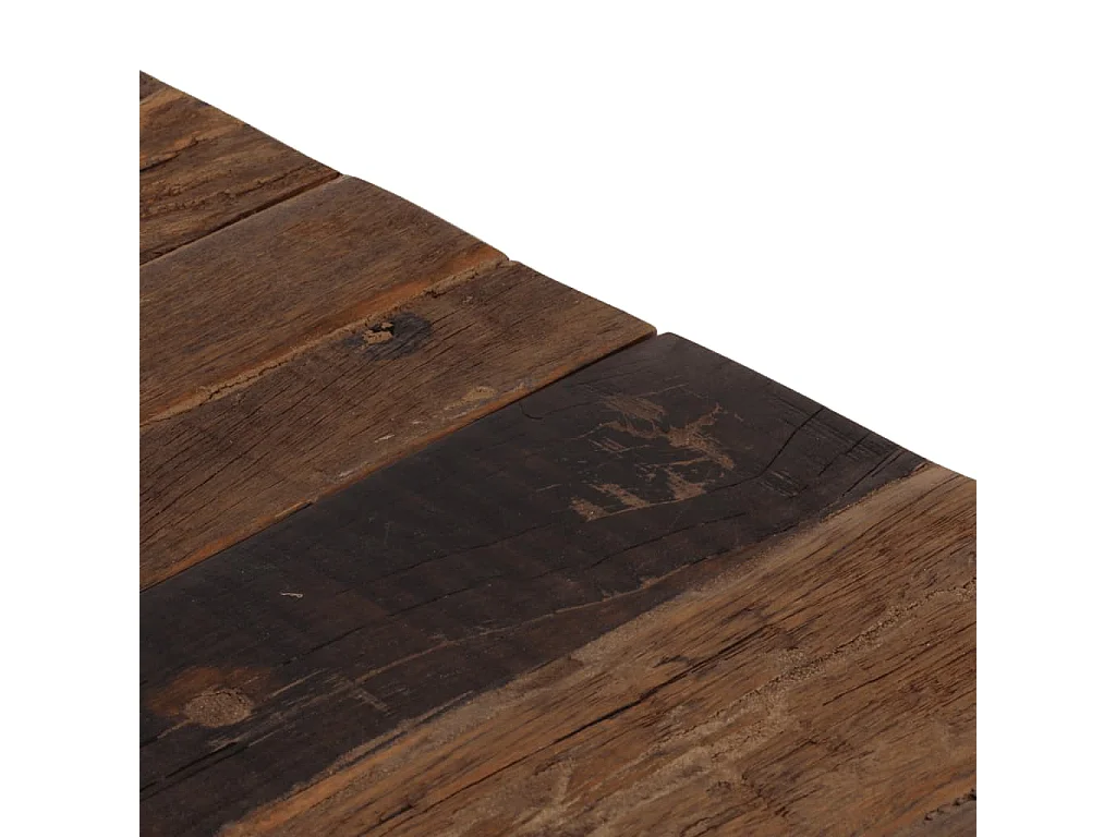 Table basse doré acier inoxydable et bois de mélèze massif