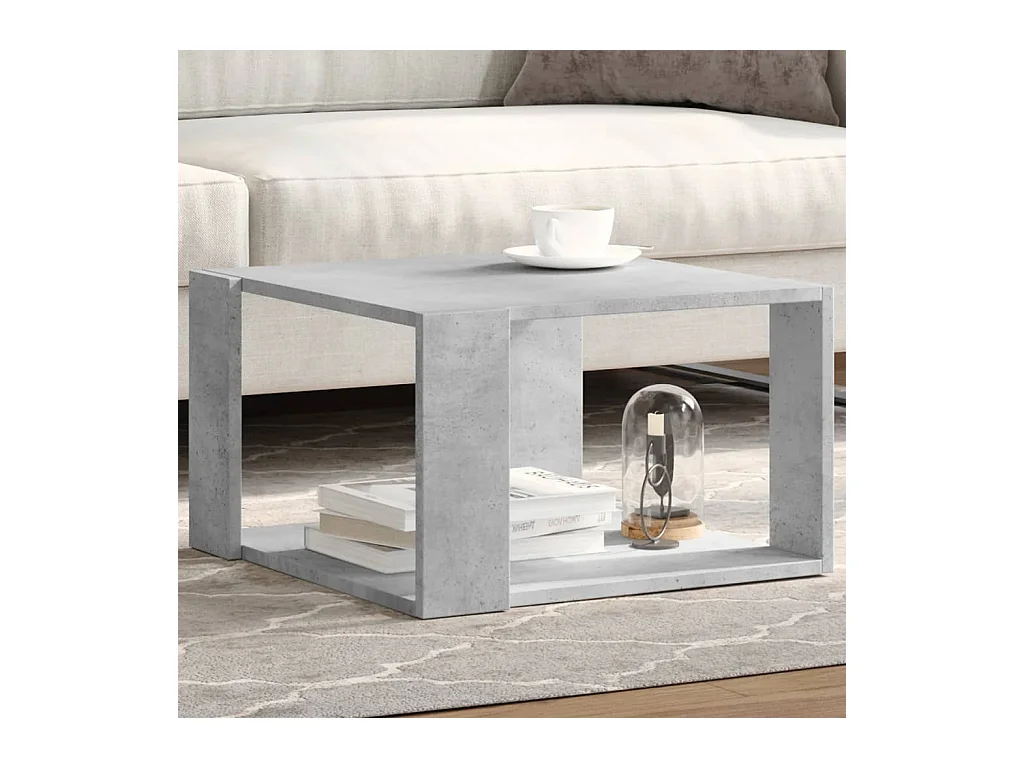Salontafel 51,5x51,5x30 cm bewerkt hout betongrijs