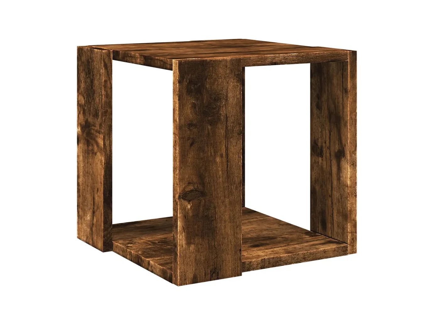 Table basse chêne fumé 32x32x30 cm bois d'ingénierie