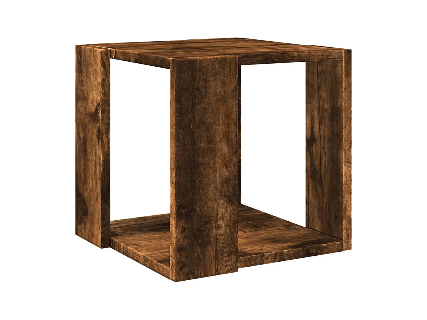 Table basse chêne fumé 32x32x30 cm bois d'ingénierie