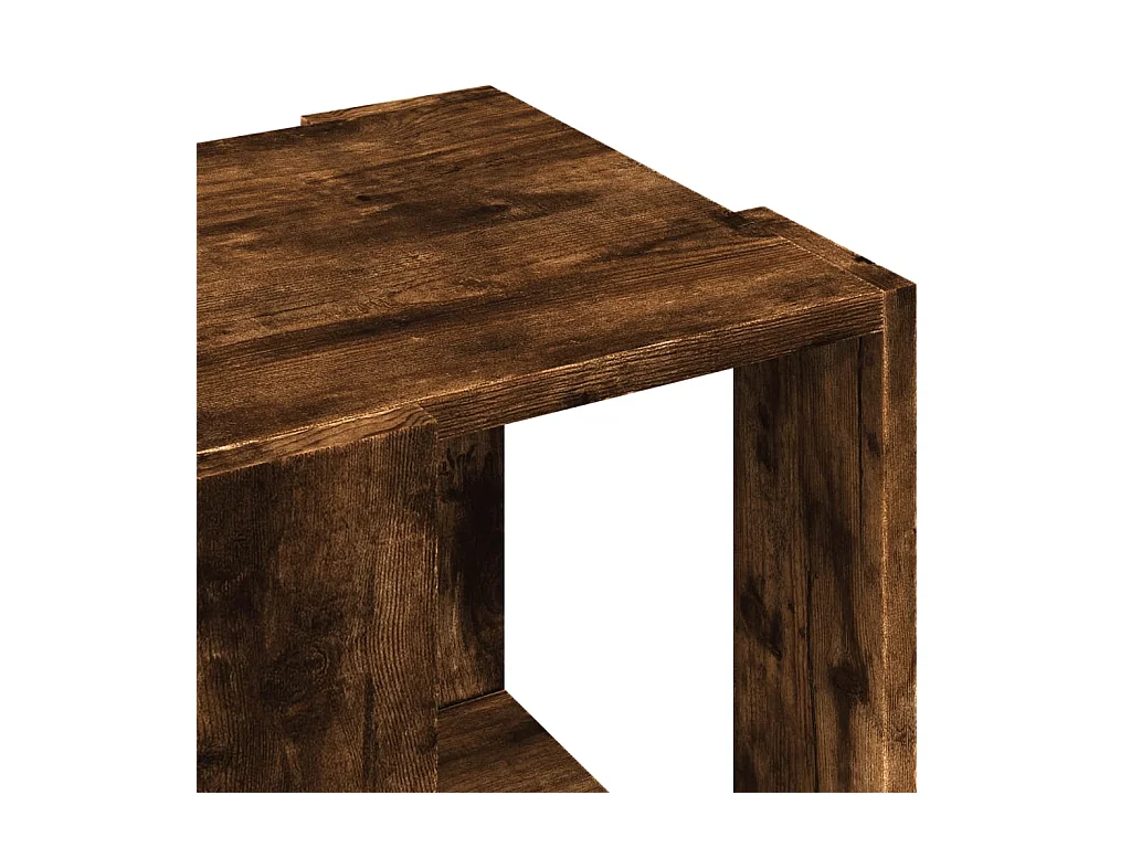 Table basse chêne fumé 32x32x30 cm bois d'ingénierie