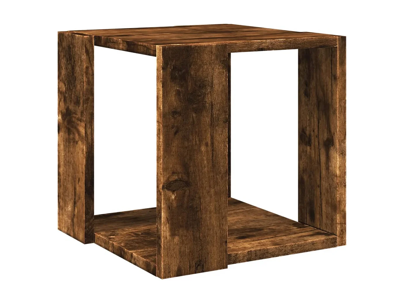 Table basse chêne fumé 32x32x30 cm bois d'ingénierie
