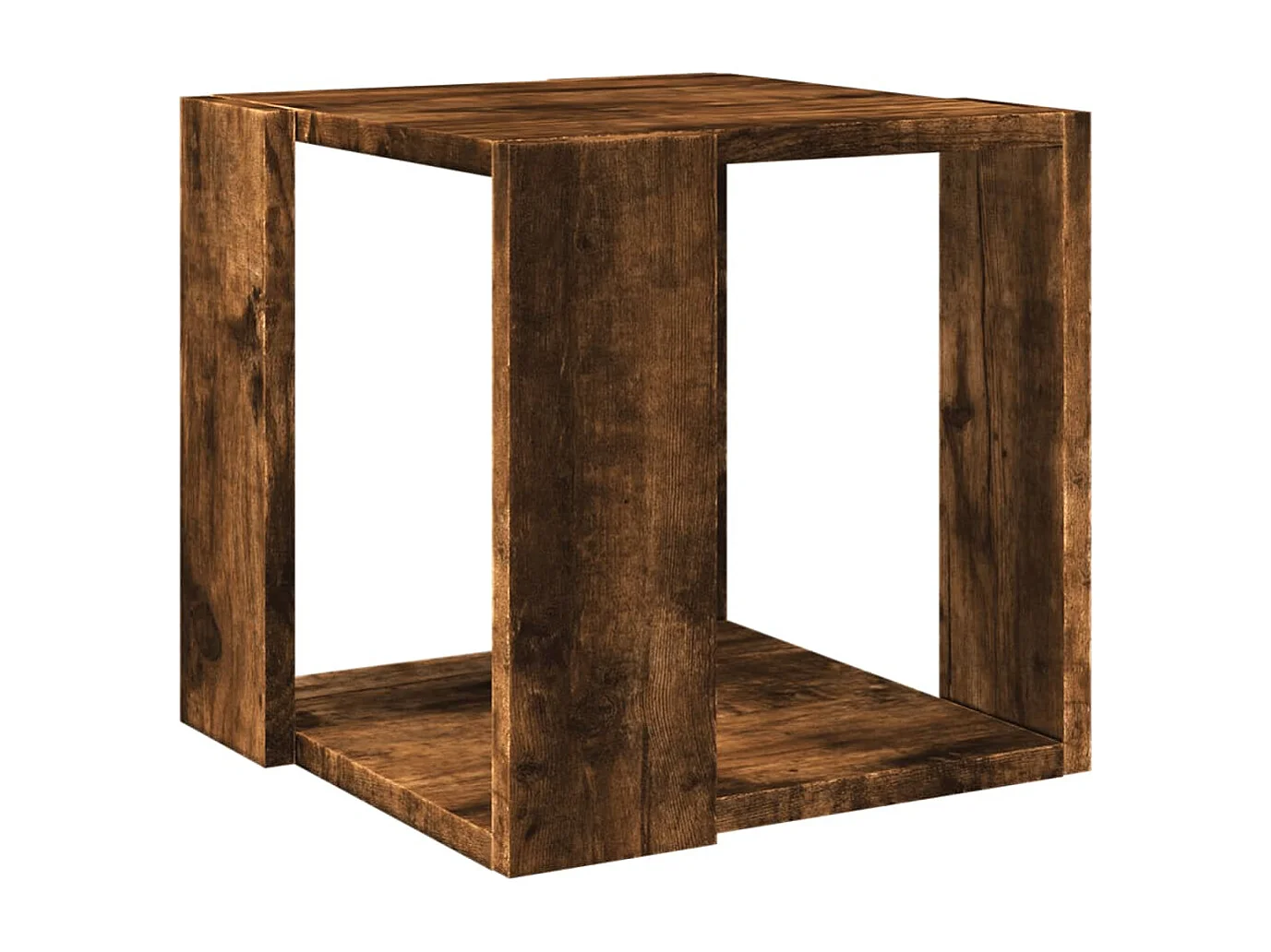 Table basse chêne fumé 32x32x30 cm bois d'ingénierie