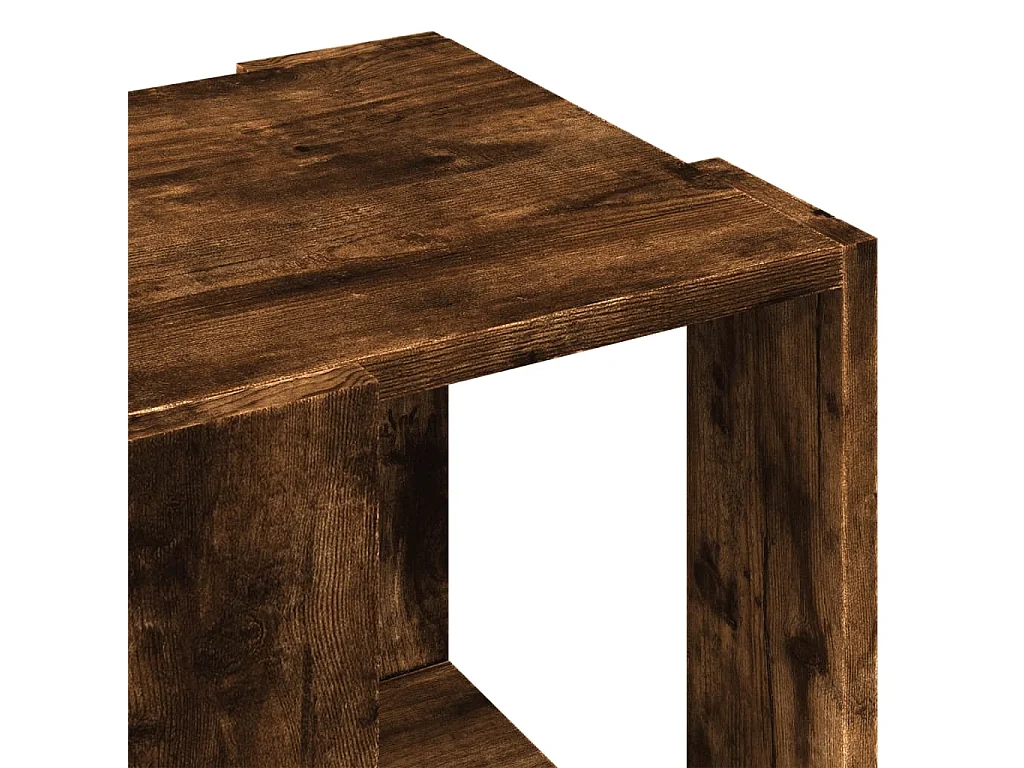 Table basse chêne fumé 32x32x30 cm bois d'ingénierie