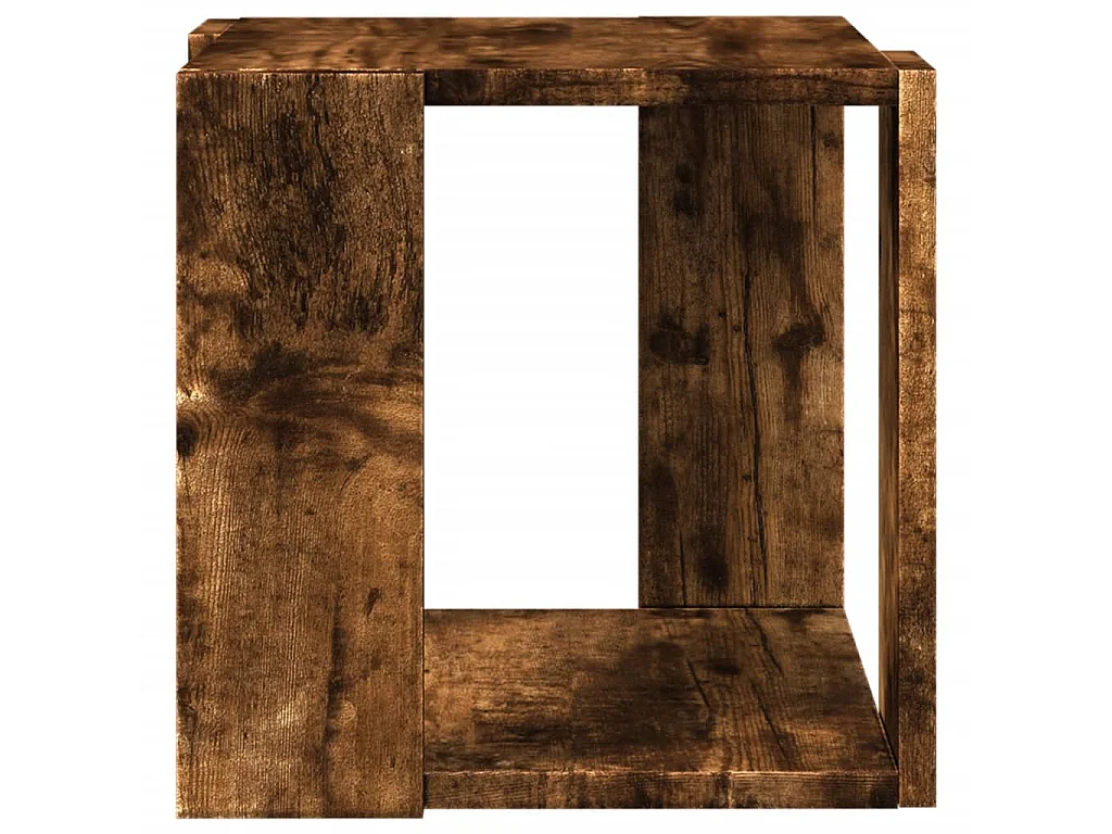 Tavolino da Salotto Rovere Fumo 32x32x30 cm Legno Multistrato