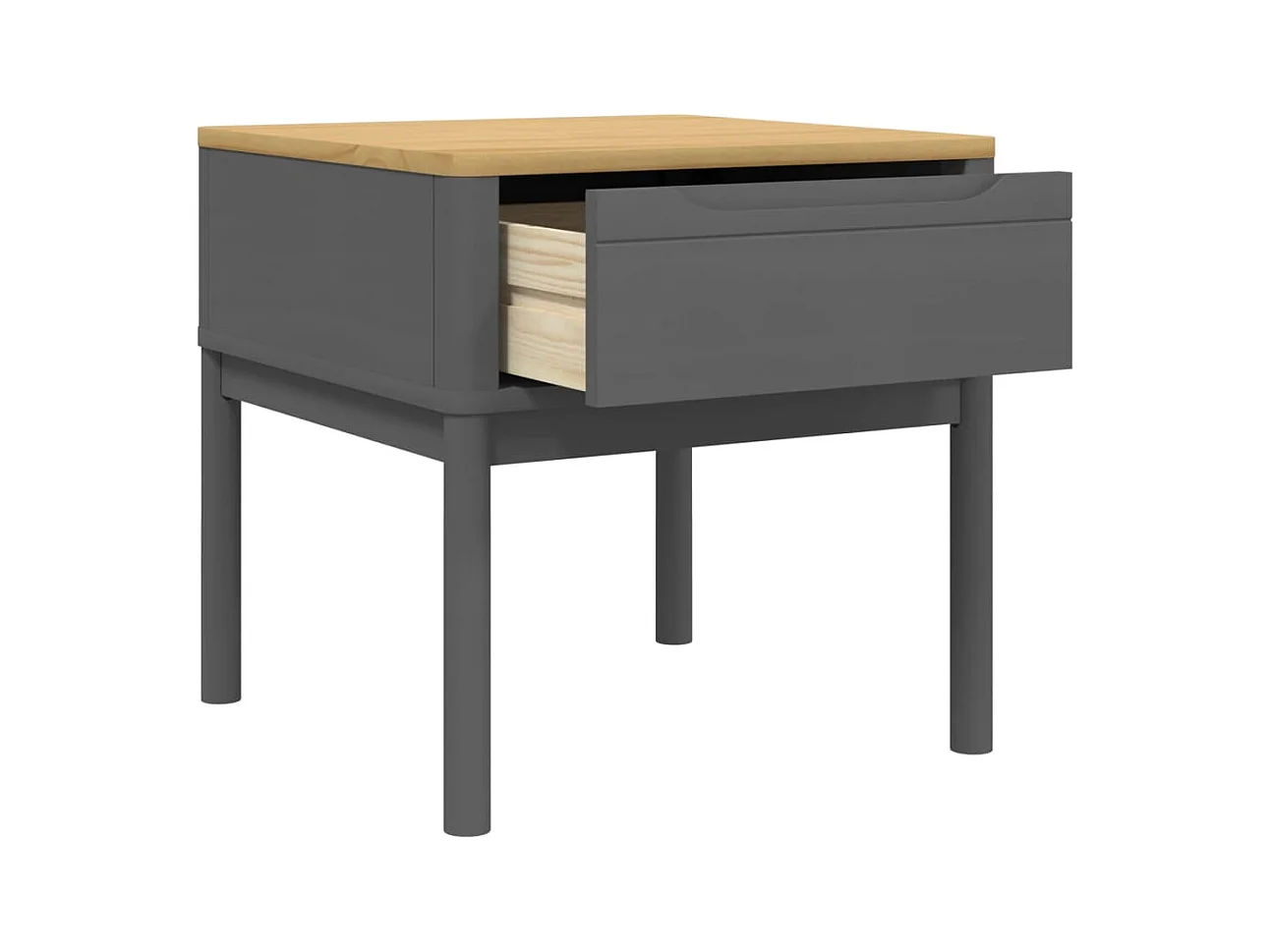 Lamptafel FLORO 55x55x54 cm massief grenenhout grijs