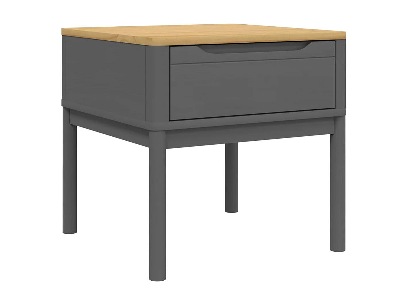 Table de chevet FLORO gris 55x55x54 cm bois de pin massif