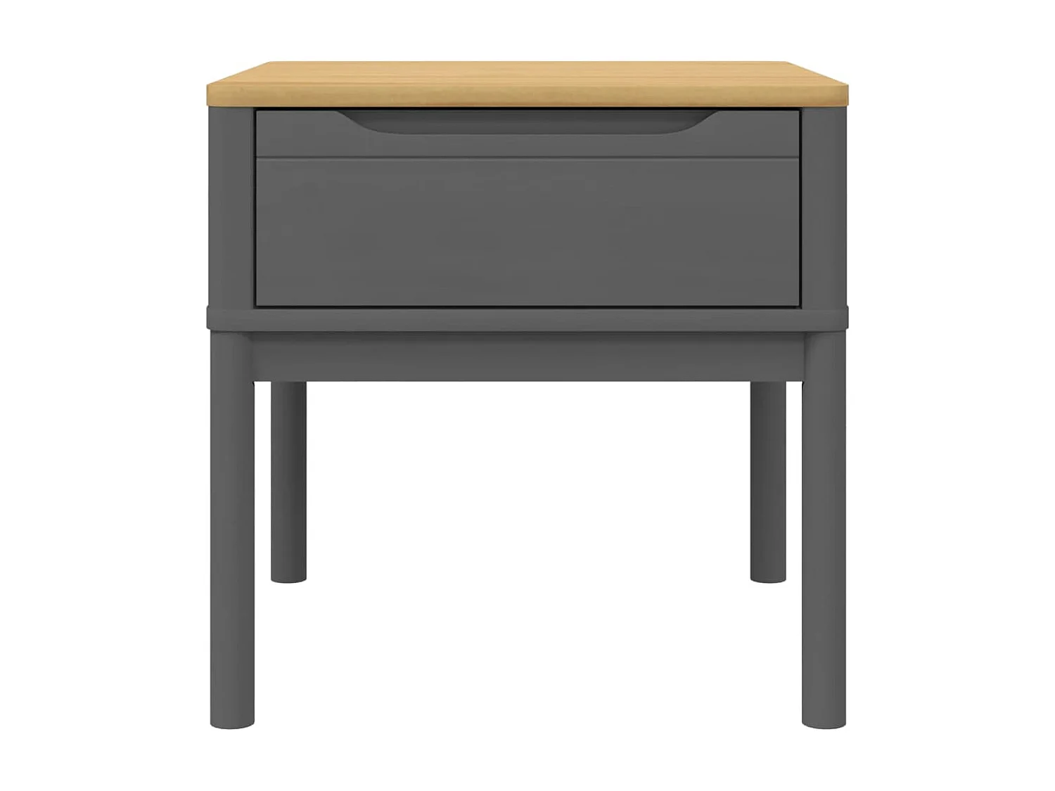 Table de chevet FLORO gris 55x55x54 cm bois de pin massif