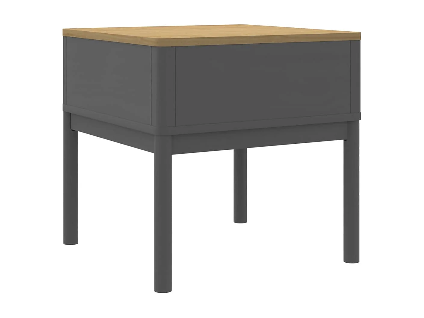 Table de chevet FLORO gris 55x55x54 cm bois de pin massif