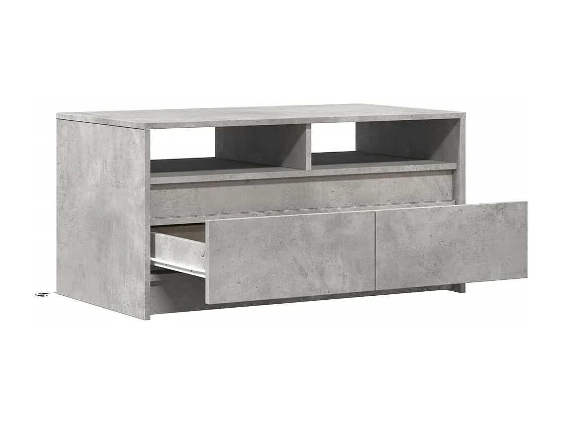 LED-Couchtisch Betongrau Holzwerkstoff