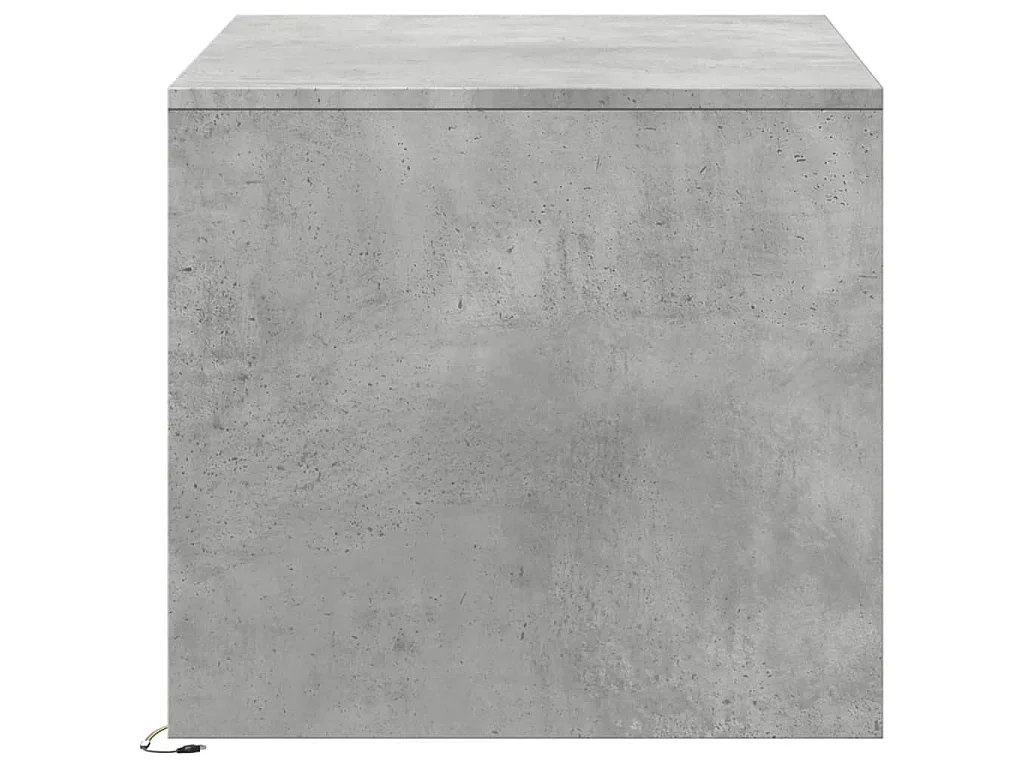 Table basse avec lumières LED gris béton bois d'ingénierie
