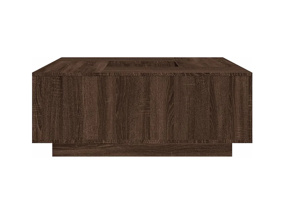 Table basse chêne marron 100x100x40 cm bois d'ingénierie