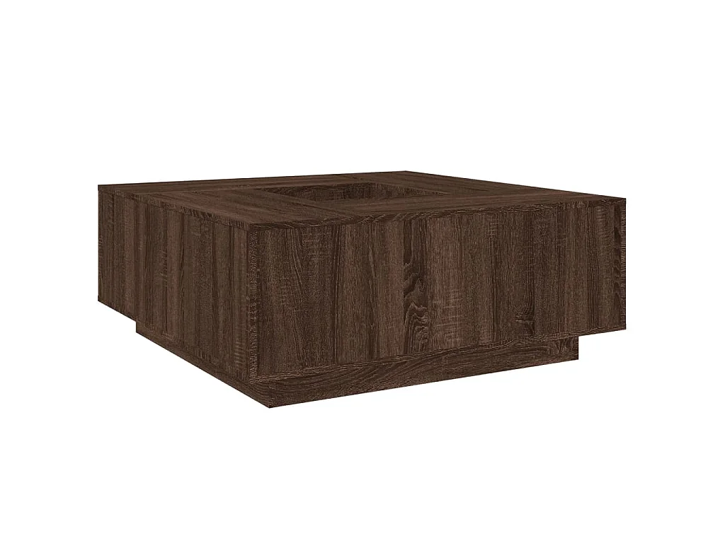 Mesa de centro madera de ingeniería marrón roble 100x100x40 cm