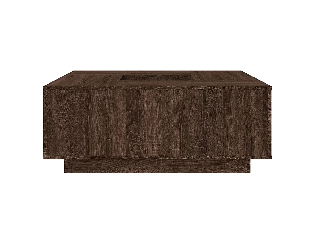 Mesa de centro madera de ingeniería marrón roble 100x100x40 cm