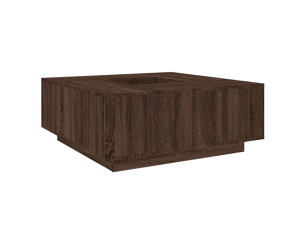 Mesa de centro madera de ingeniería marrón roble 100x100x40 cm
