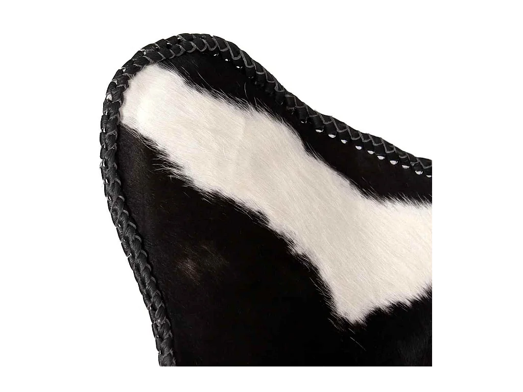 Chaise papillon noir et blanc cuir de vache