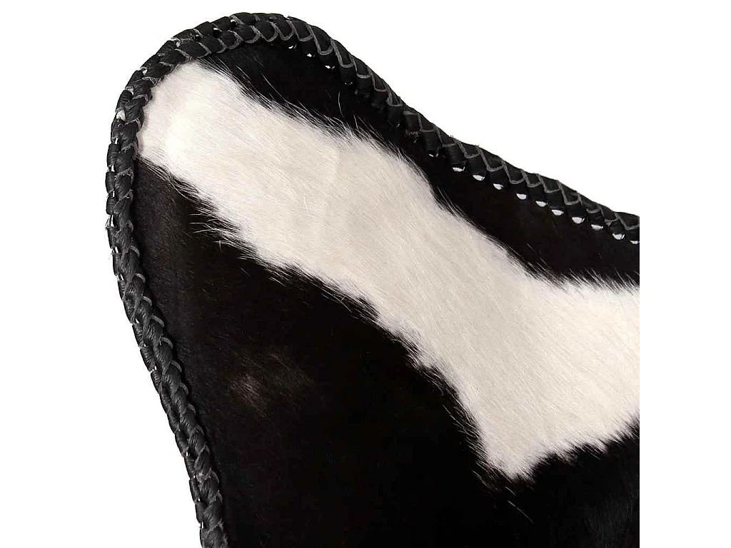 Chaise papillon noir et blanc cuir de vache