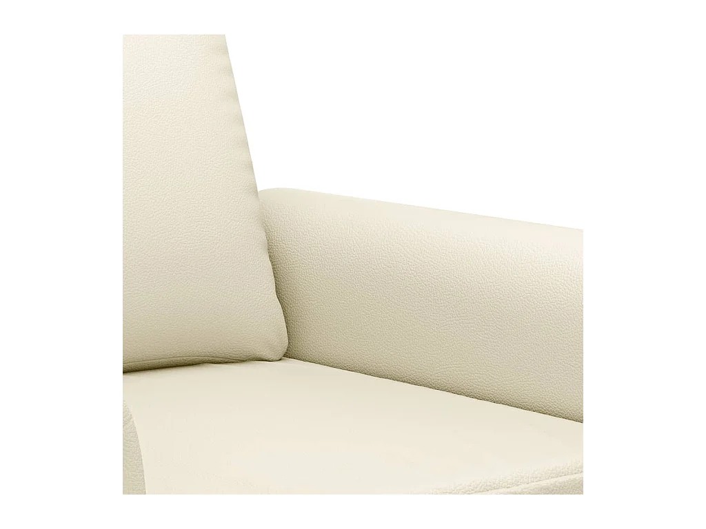 Set di Divani 3 pz con Cuscini Crema in Similpelle