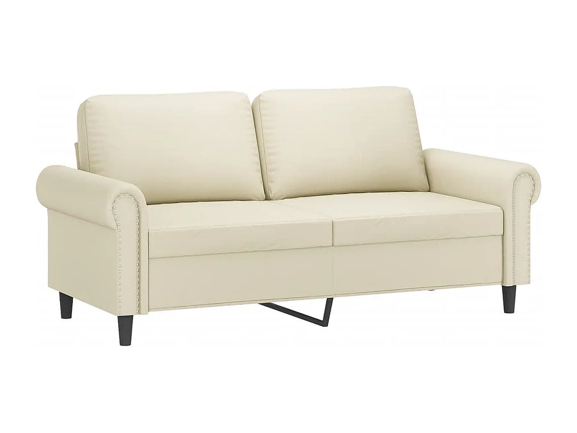 Set di Divani 3 pz con Cuscini Crema in Similpelle