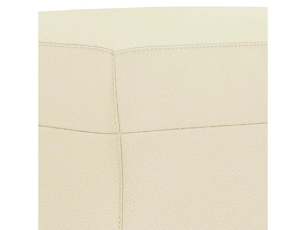 Set di Divani 3 pz con Cuscini Crema in Similpelle