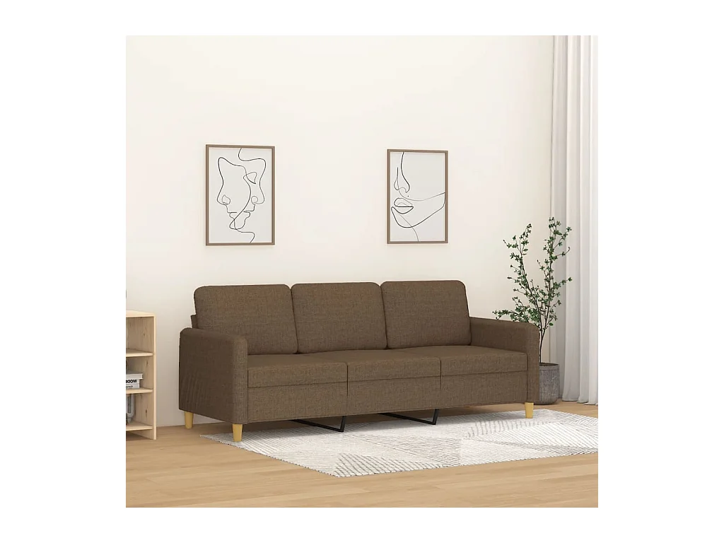 Canapé à 3 places Marron 180 cm Tissu