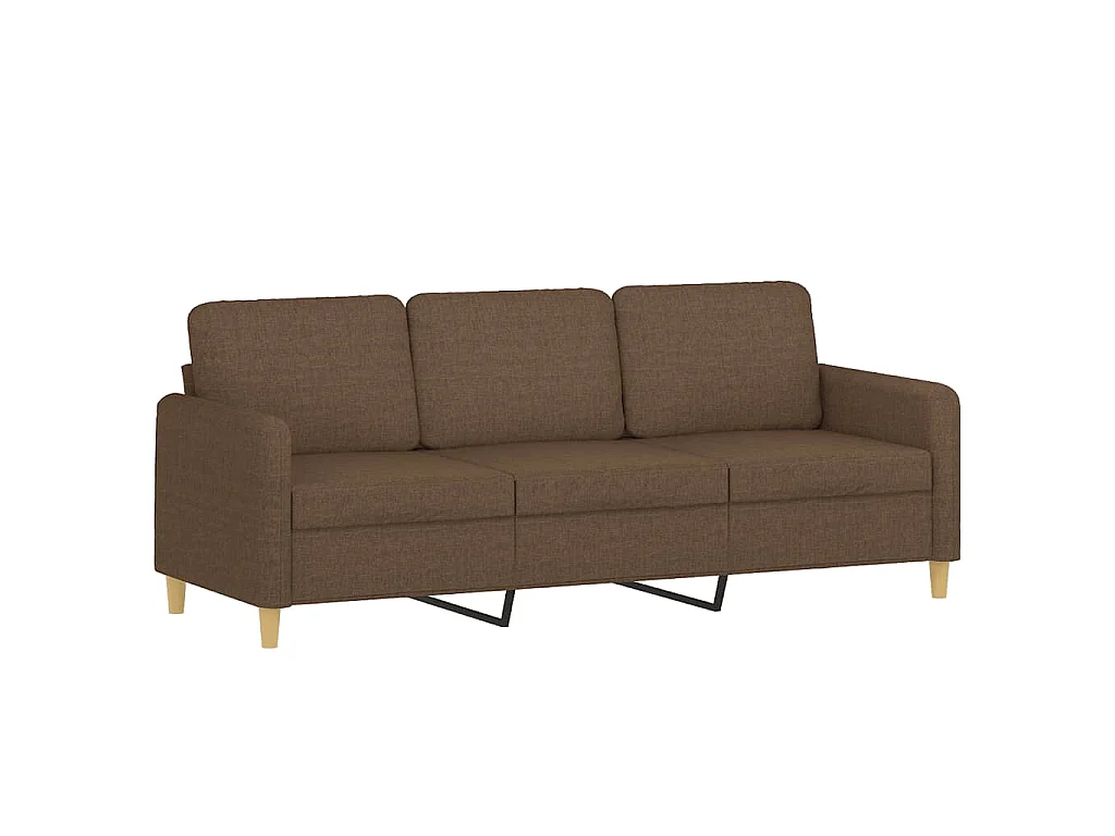 Sofá de 3 plazas de tela marrón 180 cm