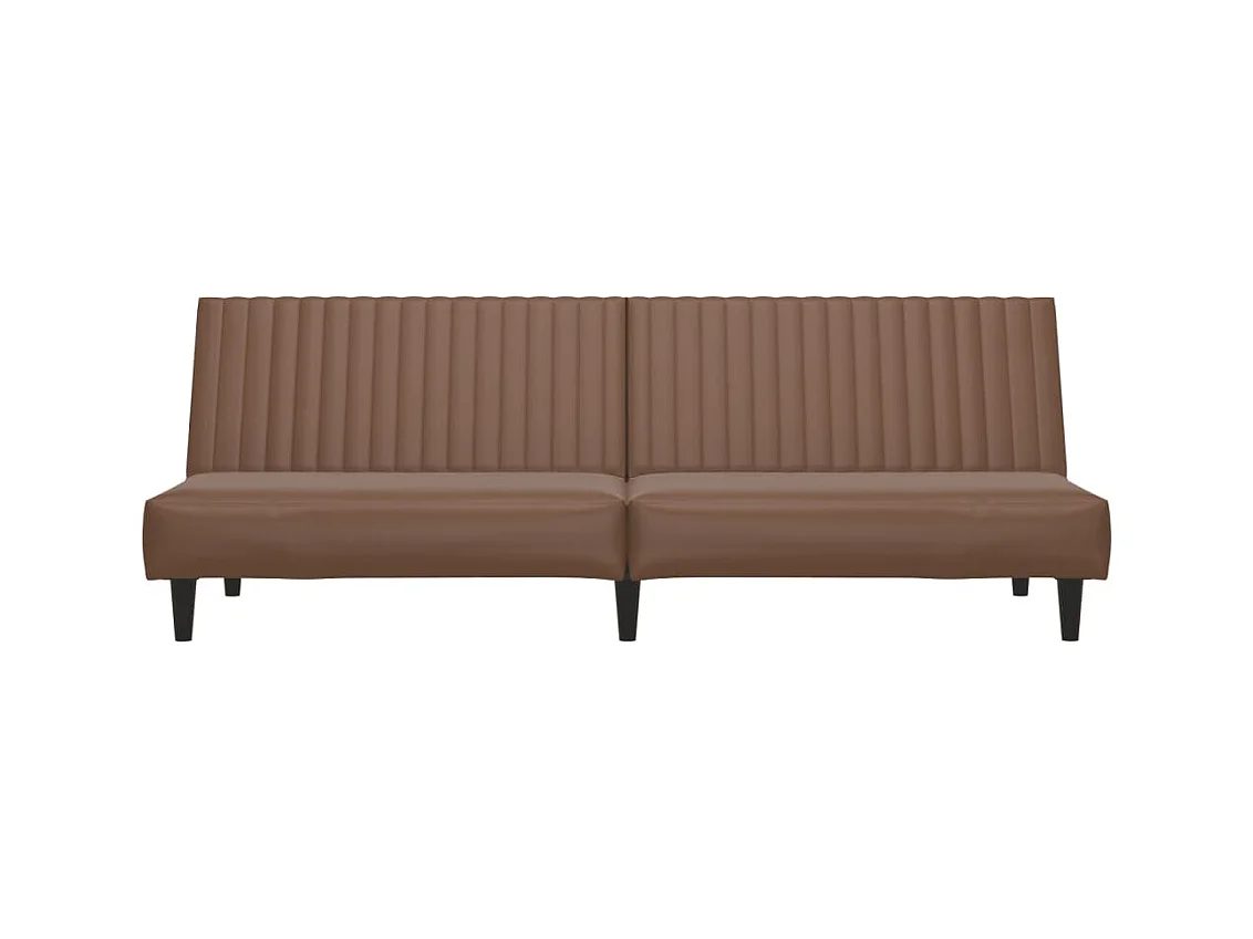 Canapé-lit 2 places marron similicuir