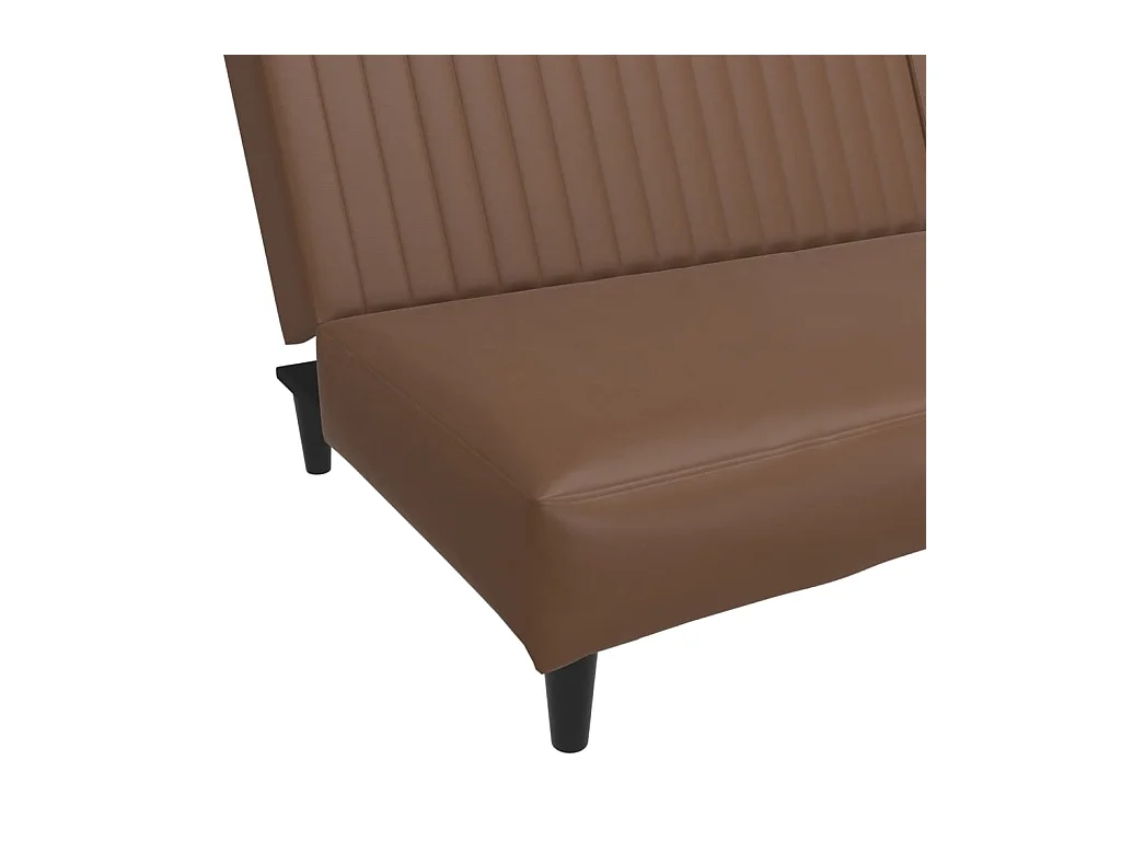 Canapé-lit 2 places marron similicuir