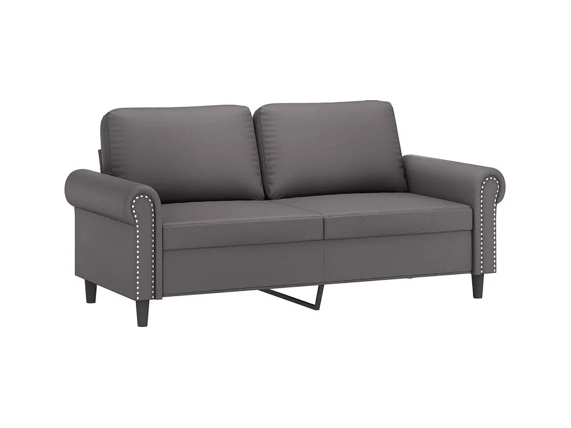 Set di Divani 3 pz con Cuscini Grigio in Similpelle