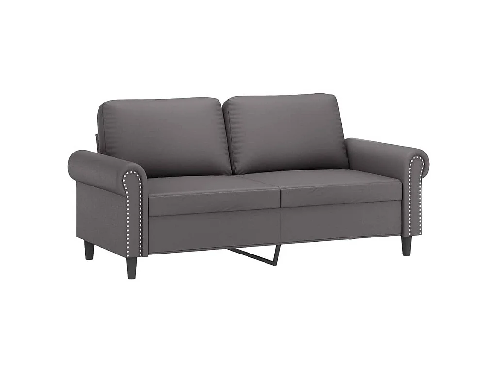 Ensemble de canapés 3 pcs avec coussins gris similicuir