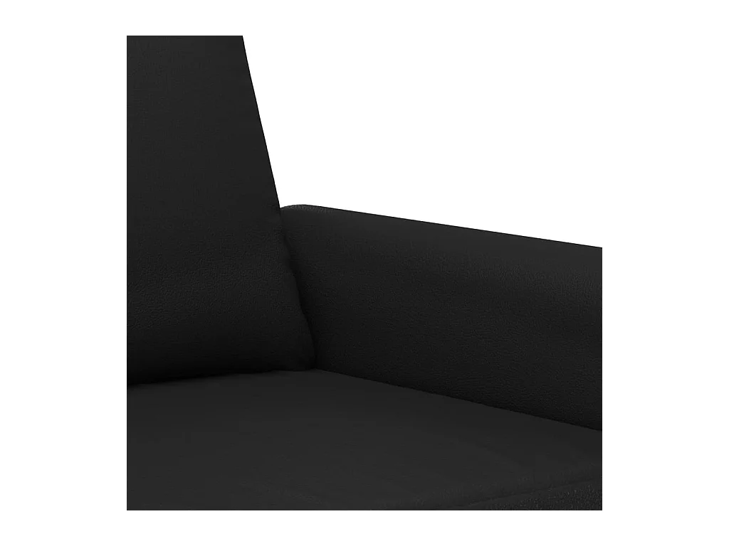 Ensemble de canapés 3 pcs avec coussins noir similicuir