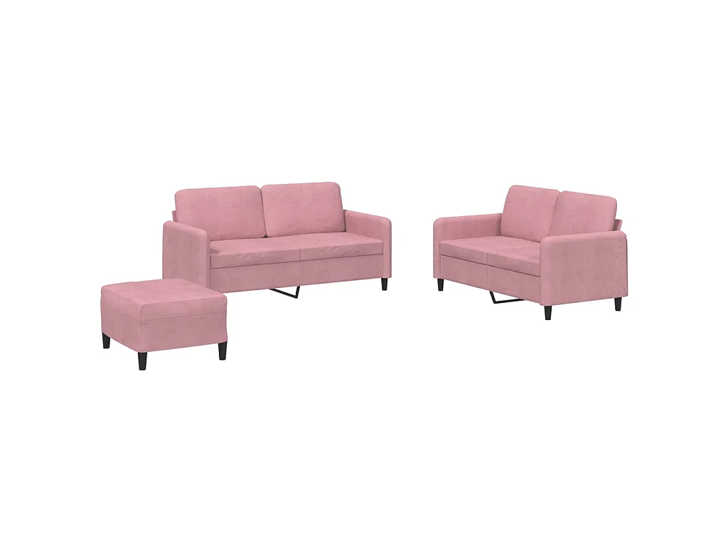 Ensemble de canapés 3 pcs rose velours