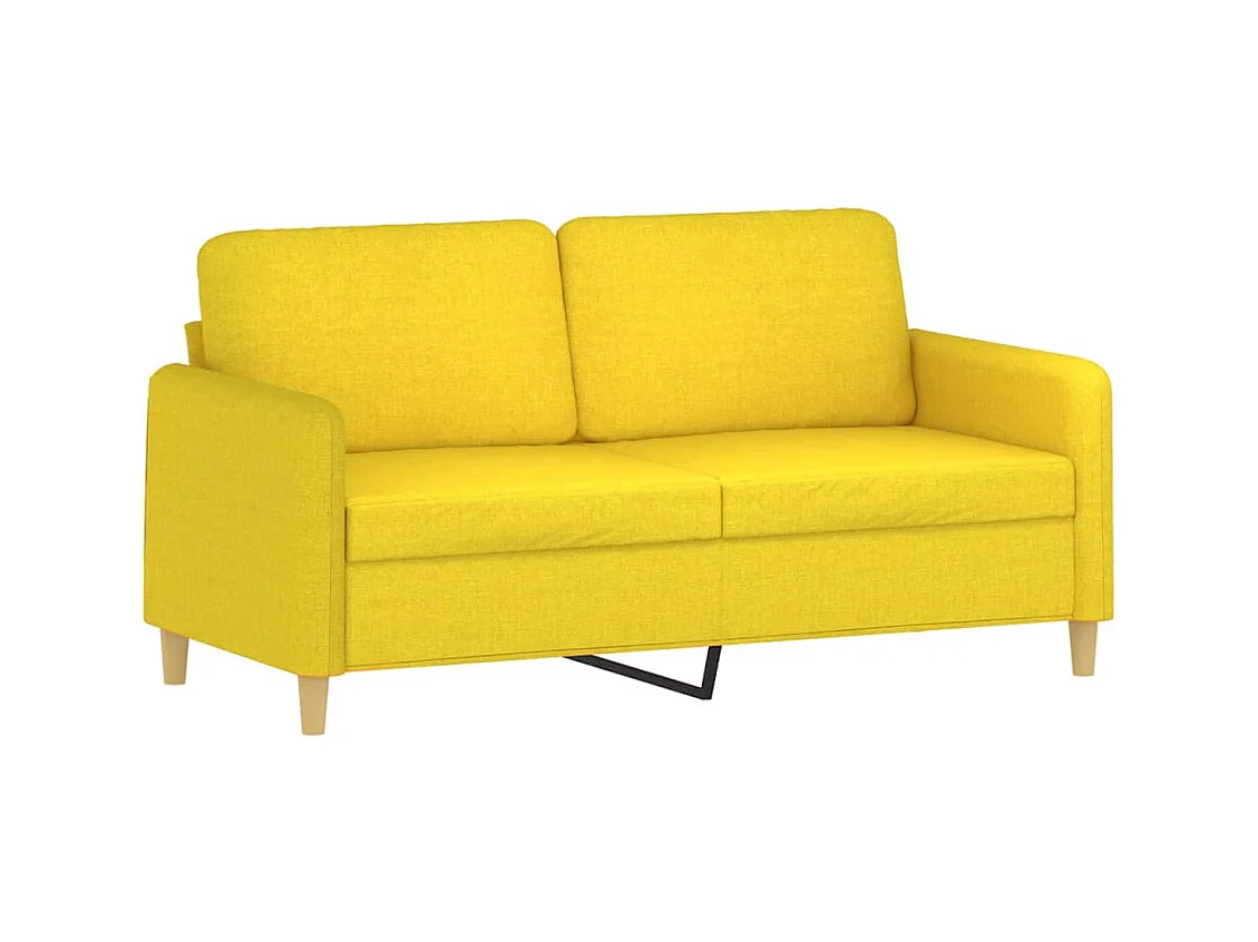 Tweezitsbank 140 cm stof lichtgeel