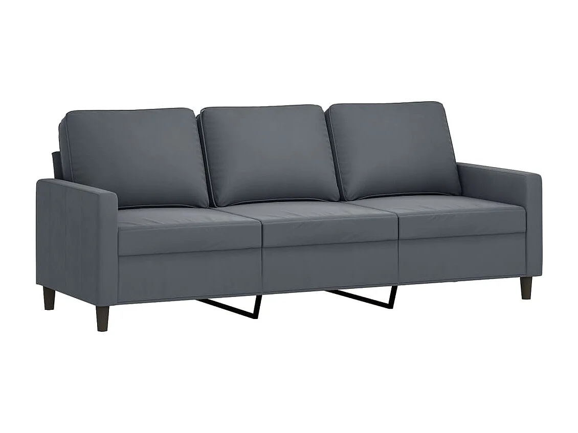 Ensemble de canapés 4 pcs avec coussins gris foncé velours