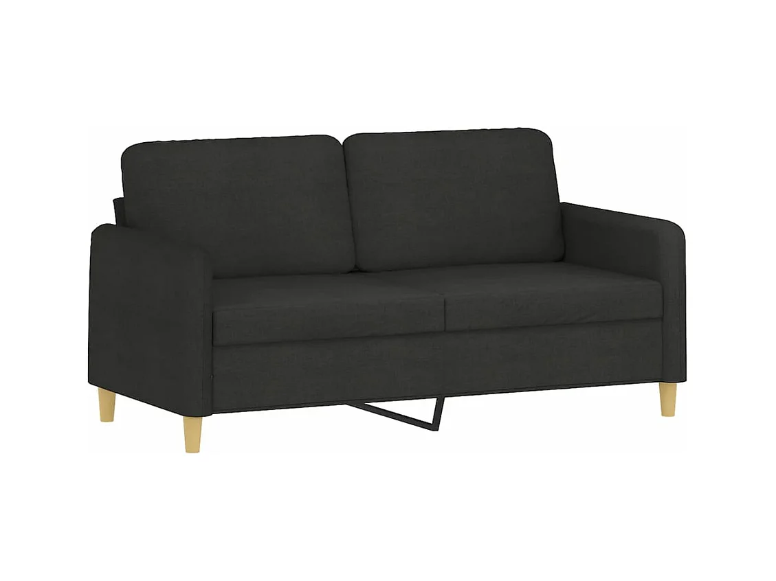 Ensemble de canapés 3 pcs avec coussins noir tissu