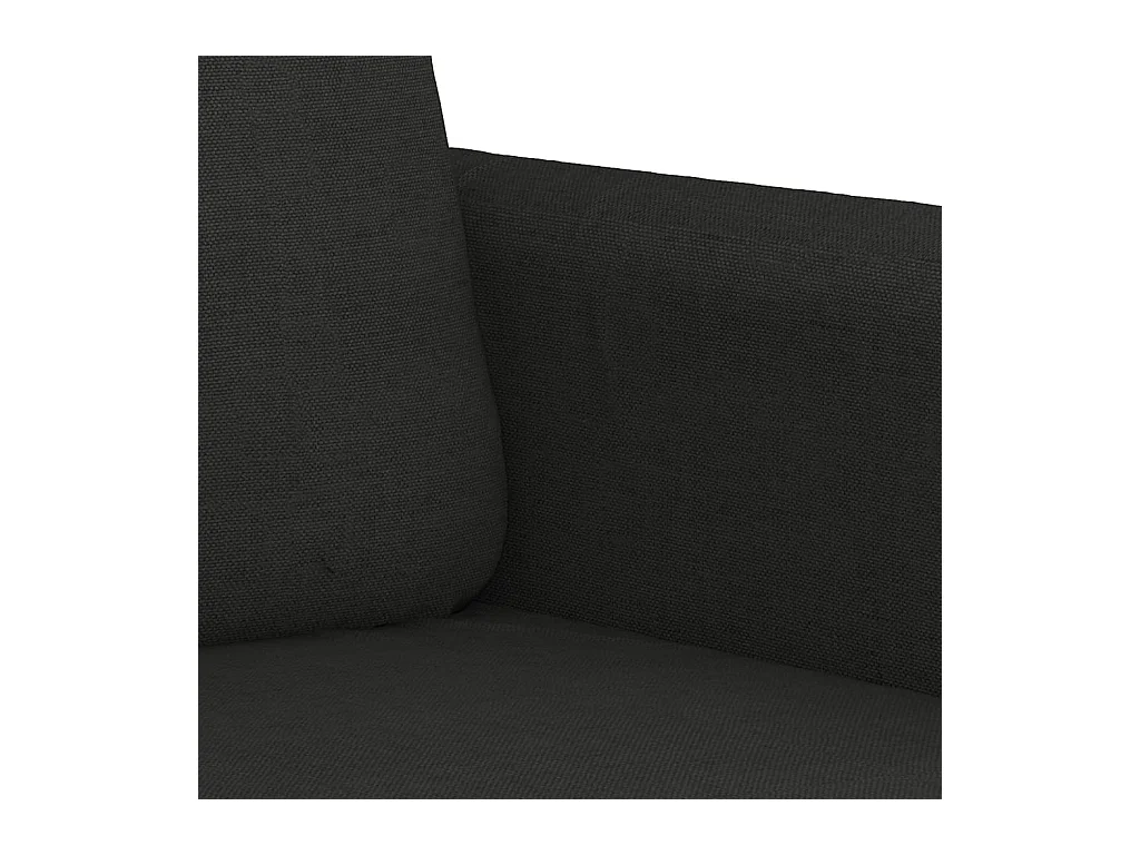 Ensemble de canapés 3 pcs avec coussins noir tissu