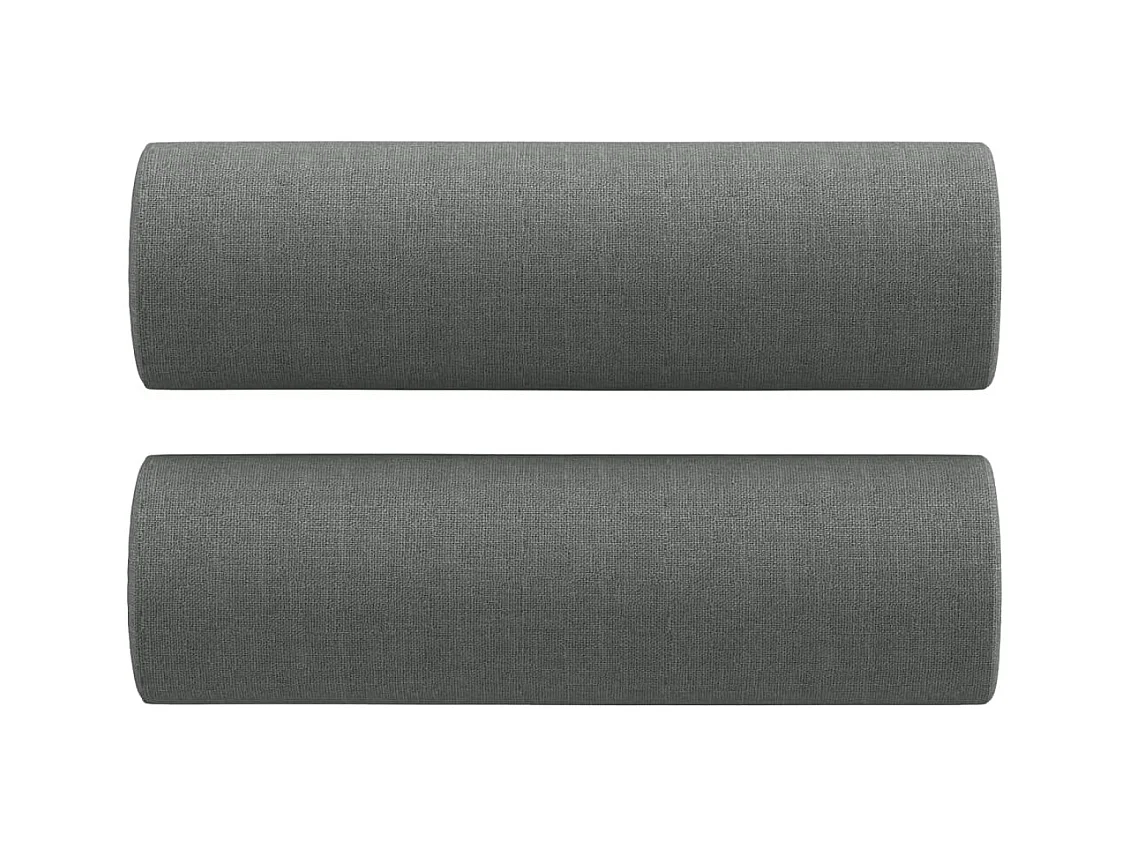 Ensemble de canapés 2 pcs coussins gris foncé tissu