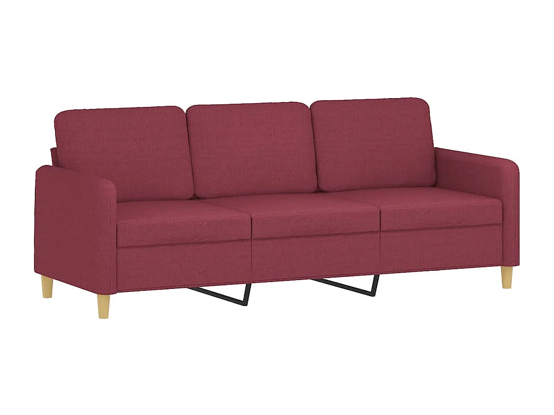 Ensemble de canapés 2 pcs avec coussins rouge bordeaux tissu