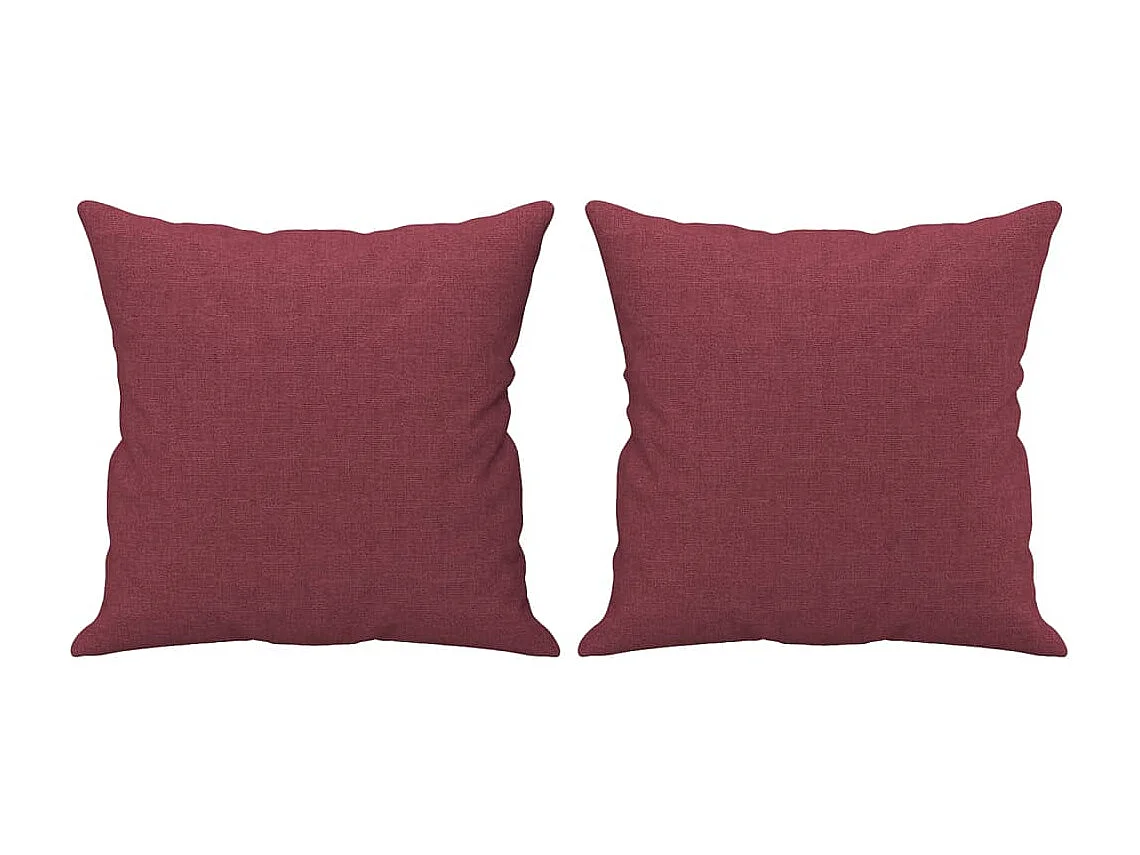 Ensemble de canapés 2 pcs avec coussins rouge bordeaux tissu