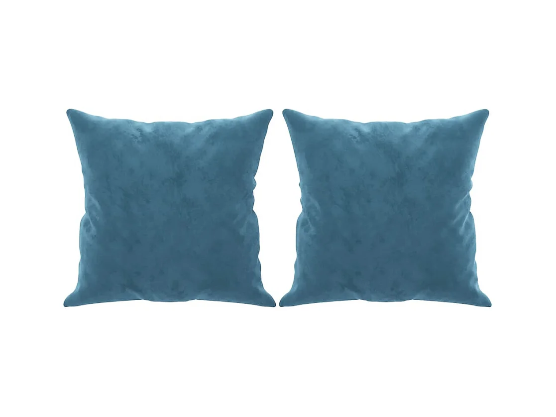 Canapé 2 places avec oreillers décoratifs bleu 140 cm velours