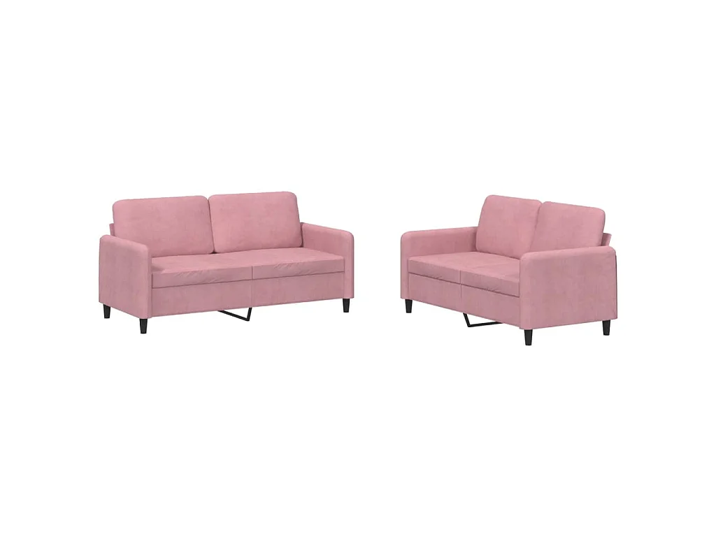 Ensemble de canapés 2 pcs rose velours